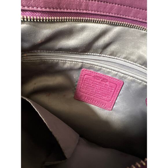 Coach Leather Studded Hobo Shoulder Bag in Plum Purple - Picture 7 of 10